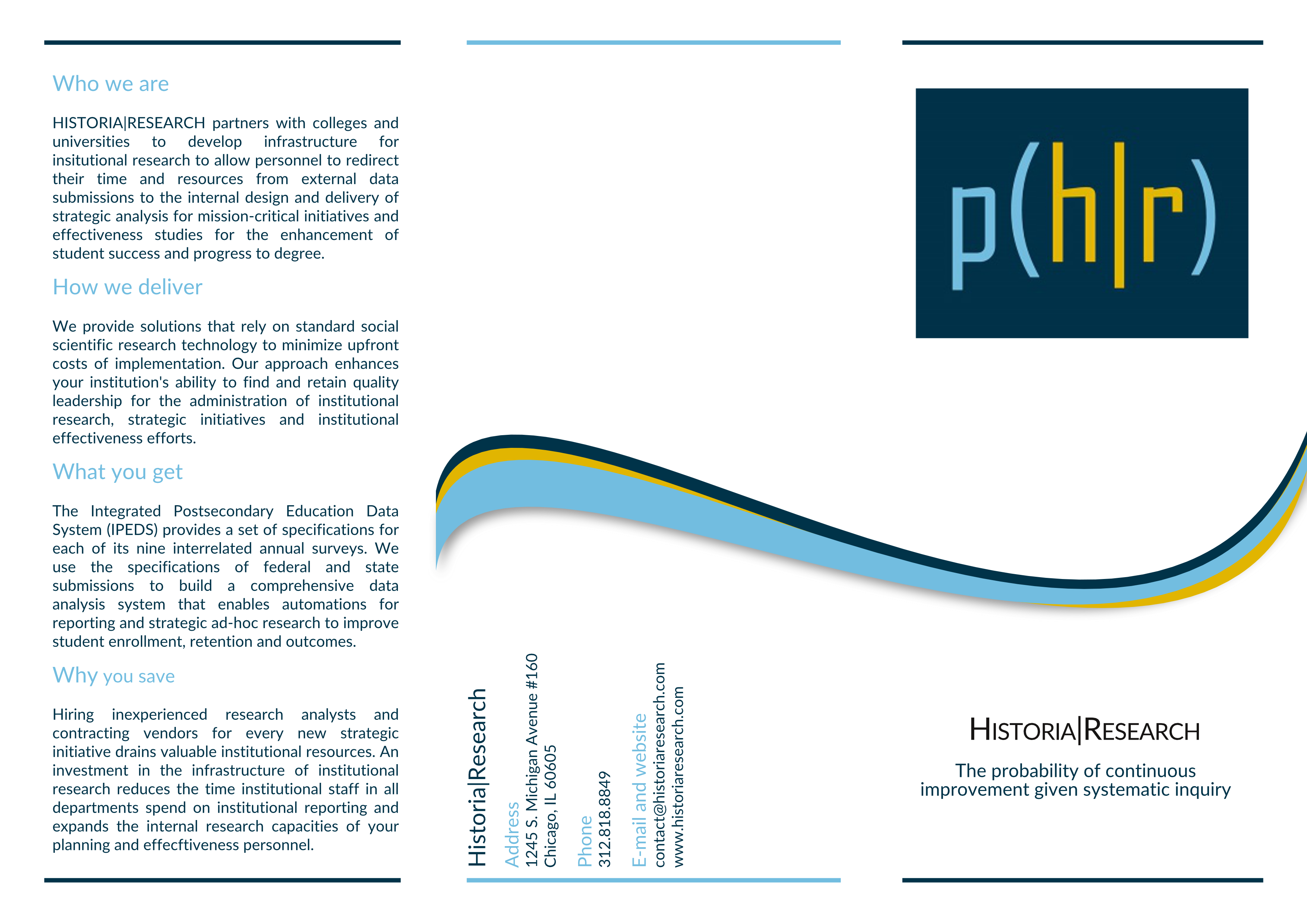 Historia Research Brochure | First Step | Front